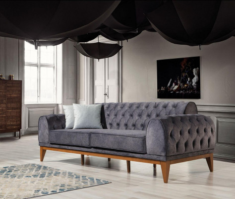 Moderne Sofagarnitur Designer Dreisitzer Einsitzer Luxus 3-er Sessel