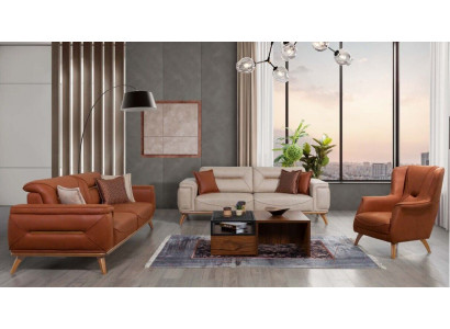 Wohnzimmer Designer Sitzmöbel Sofagarnituren 3-Sitzer Polstersessel 3tlg
