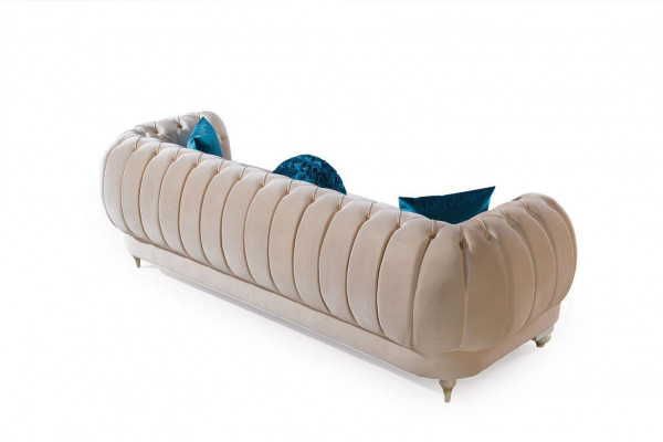 Beige Sofagarnitur 3+2+1 Sitzer Luxus Polster Couchen Stilvolle Möbel