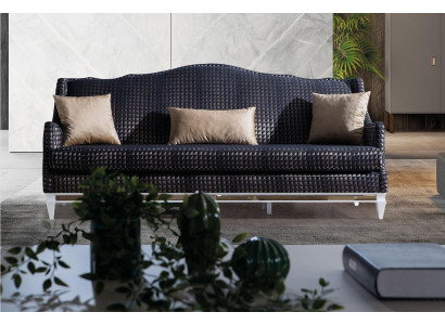 Designer Sofa 3-er Wohnzimmer Sofas Graue Couchen Luxus Textilsofas Neu