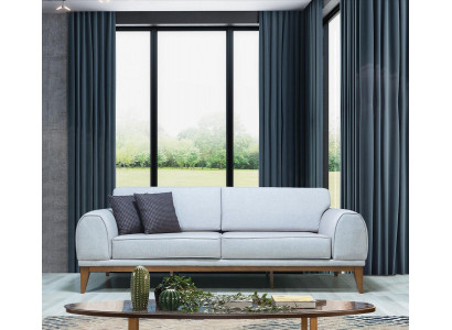 Graues Luxus Sofa Designer 3-er Couch Wohnzimmer 3-Sitzer Ledersofas