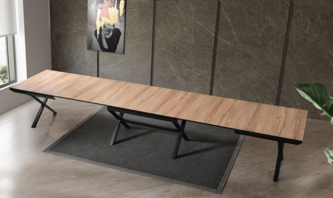 Groß Tisch Konferenztische Esszimmertisch Ausziehbarer Holz Braun XXL