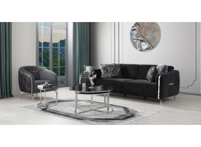 Modern Sofagarnitur 2 tlg Wohnzimmer Luxus Sofagarnitur 3+1 Sitzer Möbel