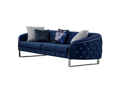 Designer Sofa 3 Sitzer Chesterfield Couch Polster Sofas Design Blau