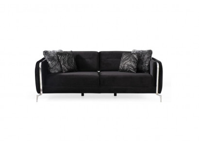 Designer Sofa 3 Sitzer big Couch Polster Sofas Design schwarz Samt Möbel