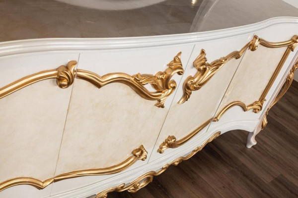 Komplett Set Esstisch + 6 Stühle Esszimmer Ess Gruppe Holz Anrichte+Spiegel 9tlg