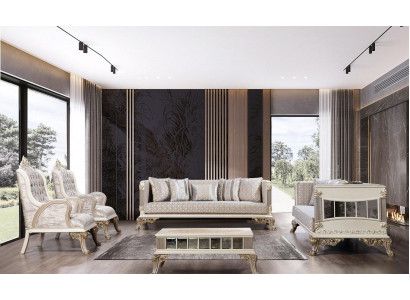 Luxus Sofa Chesterfield Set Sofagarnitur 3+3+1+1 Sitzer Klassische Gruppe 4tlg.