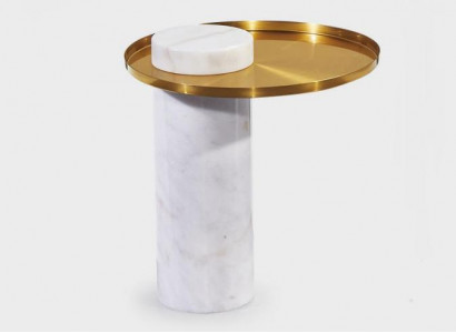 Stilvoller Runder Weißer Beistelltisch Luxus Couchtisch Wohnzimmer Möbel