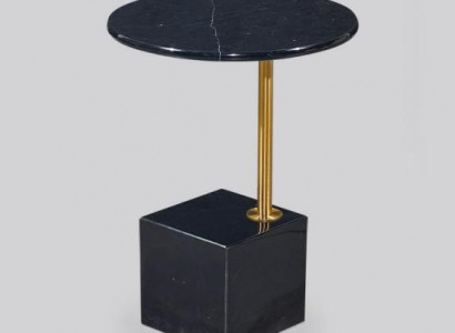 Moderner Schwarzer Beistelltisch Marmorimitation Tische Wohnzimmer Möbel