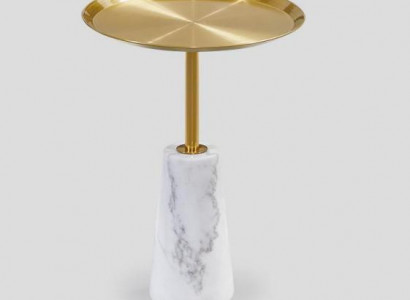 Weißer Beistelltisch Designer Couchtisch Wohnzimmer Luxus Metall Möbel