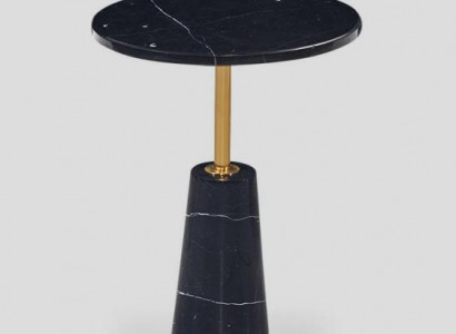 Schwarzer Runder Beistelltisch Designer Couchtisch Edelstahl Möbel Stil