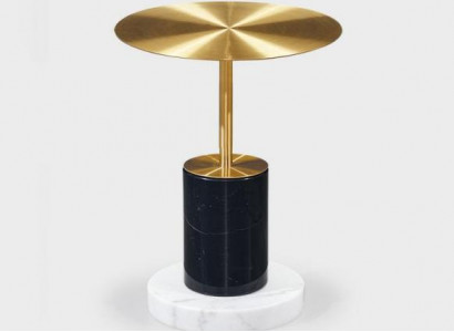 Moderner Golderner Marmor Beistelltisch Wohnzimmer Tische Rund Design