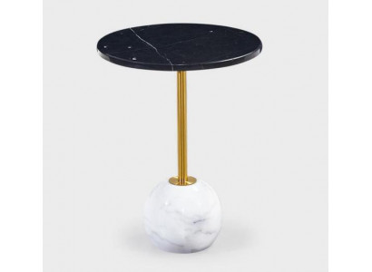 Moderner Schwarzer Metalltisch Wohnzimmer Möbel Beistelltisch Marmor