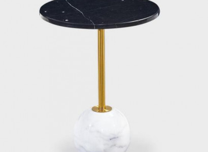 Moderner Schwarzer Metalltisch Wohnzimmer Möbel Beistelltisch Marmor