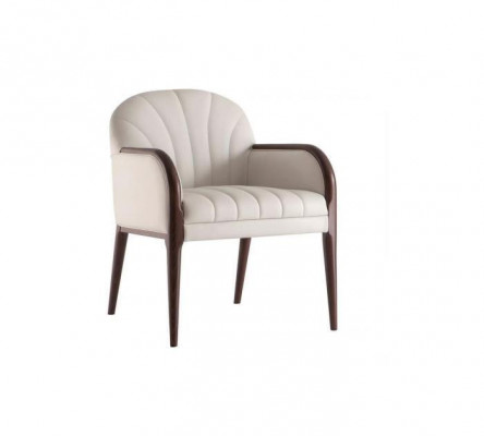 Designer Weißer Armlehnenstuhl Luxus Holzstuhl Polster Möbel Stühle Stuhl