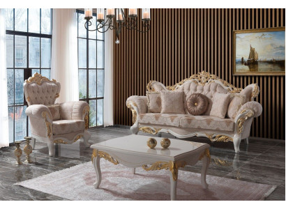 Polstersofa Komplette Couchgarnitur Sofagarnitur Beige Sofa Stoffsofa