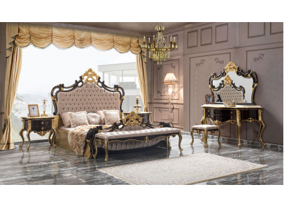 Doppelbett Garnitur Chesterfield Luxus Schlafzimmer Bett 6tlg Schwarz betten