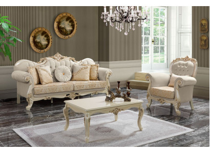 Luxus Sofagarnitur Komplette Couchgarnitur Beige Polstersofa Stoffsofa