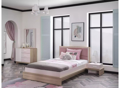 Kinderbett Kinderzimmer Bett Holz Rosa Kindermöbel Set 4tlg Gruppe Neu