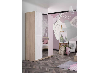 Moderner Kinderzimmer Kleiderschrank Dreitürig Holzmöbel Spiegelschrank