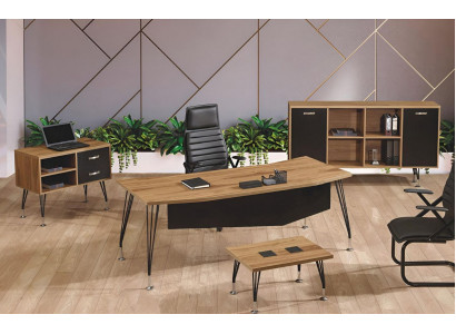 Luxus Möbel Büro Arbeitszimmermöbel Schreibtisch Set 4tlg Holz Schwarz