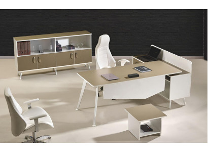 Moderne Eckbürotisch Arbeitszimmermöbel Weiß Büro 3tlg Holz Set Gruppe