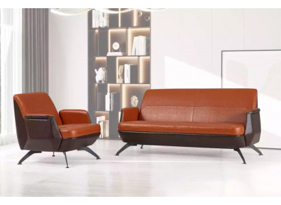 Sofasitzgarnitur Zweisitzer Sessel Arbeitszimmermöbel Luxus Designer Büro