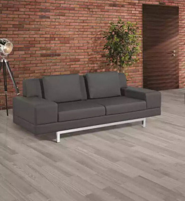 Graue Couchgarnitur Dreisitzer Sessel Sofagarnitur Arbeitszimmer Sofas
