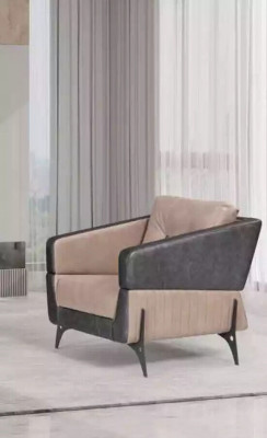 Luxus Sofagarnitur Sofa Beige Arbeitszimmer Sessel Dreisitzer Sitzer 