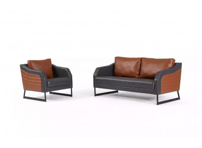 Büro Sofagarnitur Zweisitzer Sessel Luxus Couch-Set Designer Sitzgruppe