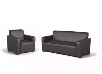 Schwarze Arbeitszimmer Sofagarnitur Dreisitzer Sessel Moderne Couche