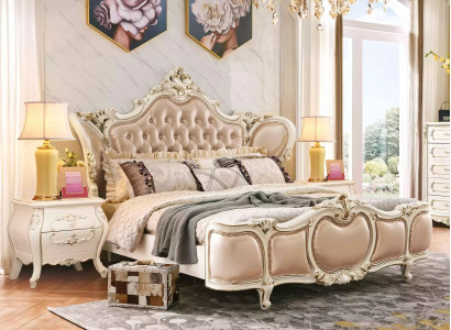 Schlafzimmer möbel Bett 2x Nachttische Luxus-Set Neu klassische Möbel 3tlg