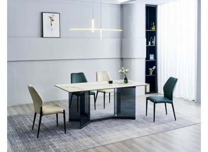 Moderne Esszimmergarnitur Designer Esstisch 6x Polsterstühle 7tlg Set