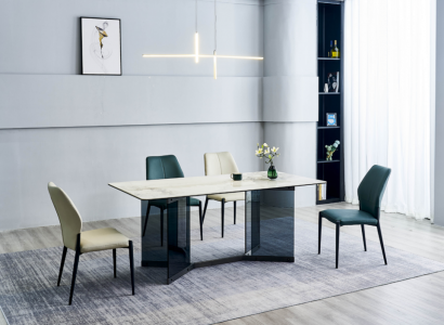 Moderne Esszimmergarnitur Designer Esstisch 6x Polsterstühle 7tlg Set