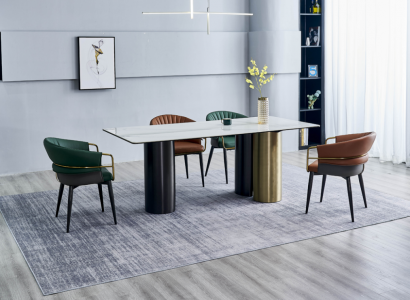 Stilvolle Essgruppe Designer Esstisch Luxus Sitzgruppe 6x Stühle 7 tlg