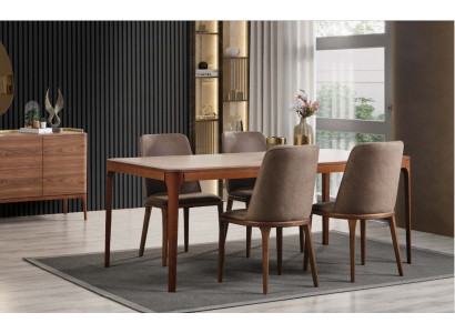 Esszimmer Gruppe Essgruppe Essecke Esstisch Stühle 7tlg Holz Braun