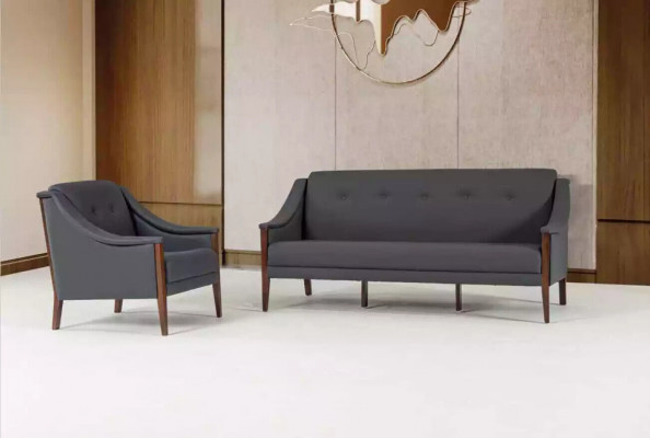 Dunkelgrauer Designer Sofa Dreisitzer Couch Polstermöbel Büroeinrichtung
