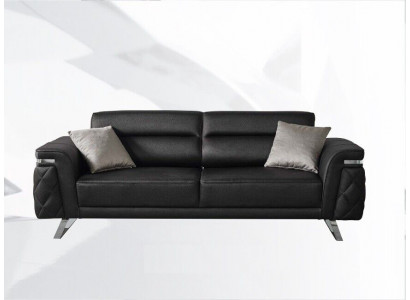 Moderne Dreisitzer Stoffsofa Sofa 3 Sitzer Polstersofa Schwarz Design