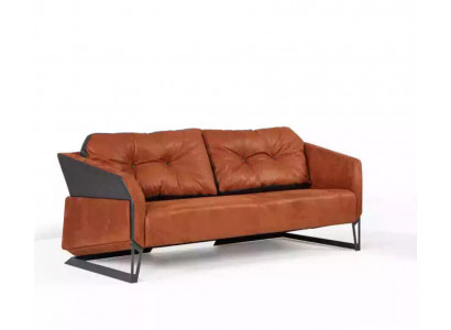 Designer Orange Sofa Arbeitszimmer Büromöbel Couch 3 Sitzer Neu