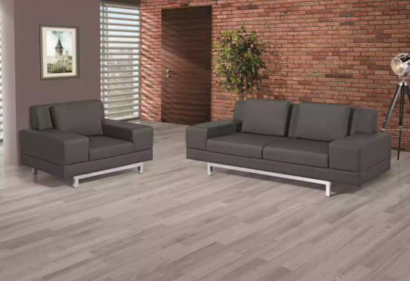 Graues Sofa Moderner Dreisitzer Arbeitszimmer Polstercouch Textilmöbel