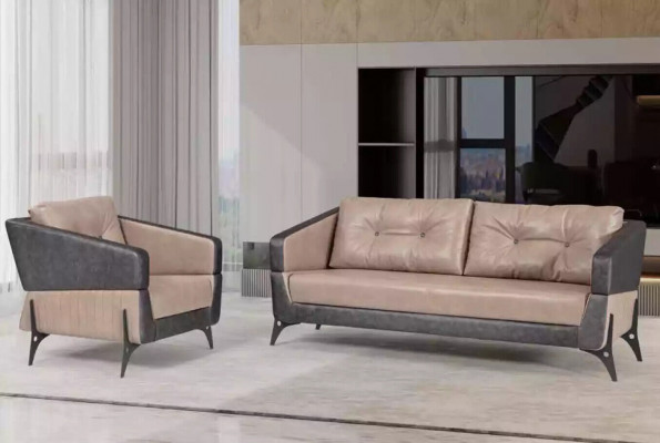 Dreisitzer Sofa Luxus Möbel Arbeitszimmer Polster Stoff Büromöbel
