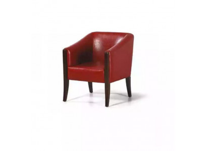 Roter Sessel Textil Möbel Stil Modern Büromöbel Arbeitszimmer Design Holz