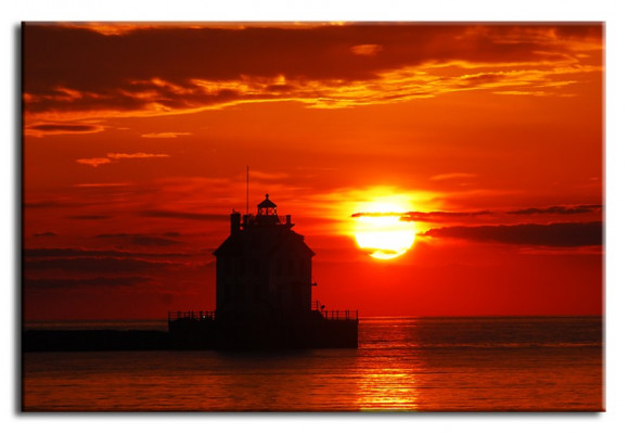 Bild Bilder Gemälde Druck Kunstdruck Polster Kultur Sonnenuntergang Neu G93012