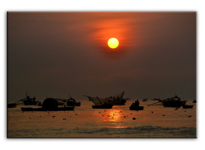 Bild Bilder Gemälde Druck Kunstdruck Polster Kultur Sonnenuntergang Neu G93010