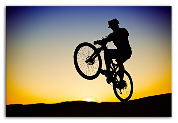 Extrem Sport Bild Fahrrad Bike Berge Felsen Bild Bilder Gemälde Kunst Neu G93533
