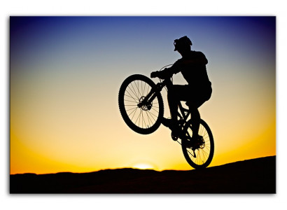 Extrem Sport Bild Fahrrad Bike Berge Felsen Bild Bilder Gemälde Kunst Neu G93533
