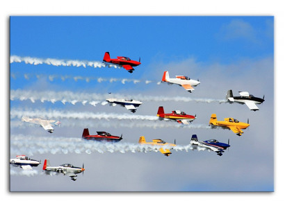 Kunst Bild Bilder Gemälde Formation Flugzeuge Luft Show Neu G93538