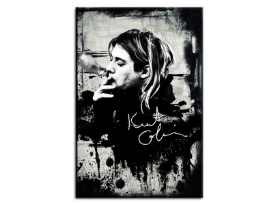 Kurt Cobain Bild Bilder Designer Potrait Schwarz Weiß Gemälde Druck Kunst 93138