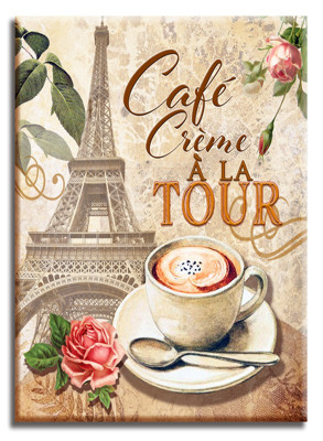 50er Druck Bild Bilder Cafe Creme a la Tour Gemälde Kunst Abstrakt Retro G93461