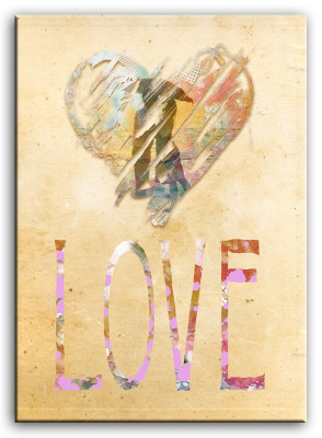 50er Druck Bild Bilder Love Gemälde Kunst Abstrakt Retro G93193